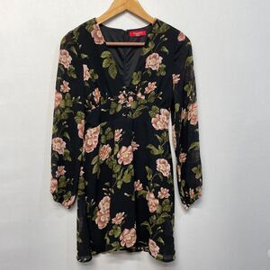 Guess Women Long Sleeve Boho Floral Chiffon Dress Size Small Babydoll M283 -16